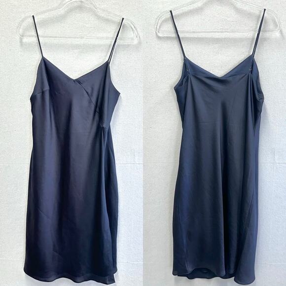 Banana Republic Navy Blue Cascade Slip Dress Size 8 Knee Length - Picture 4 of 14